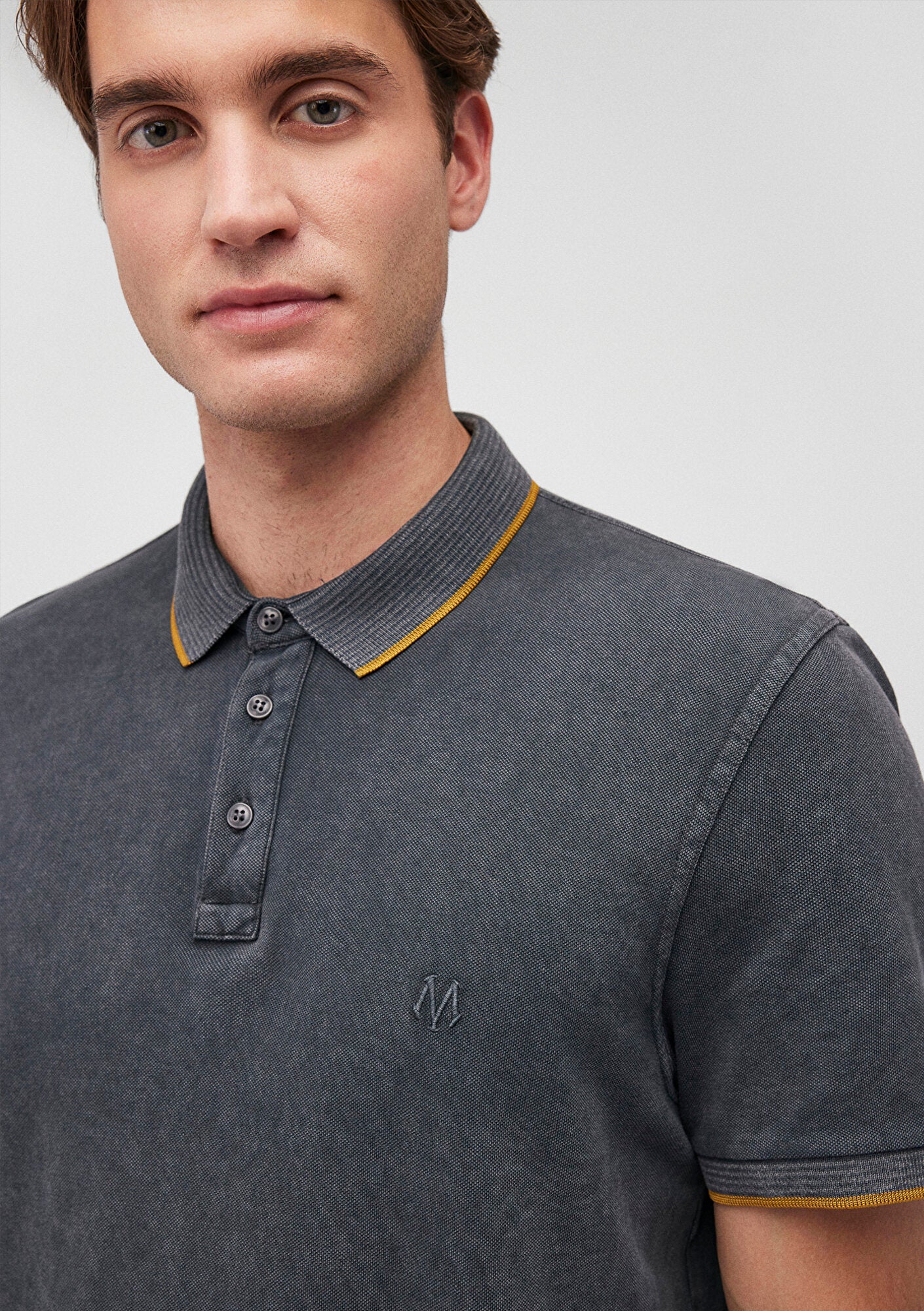 Collar Detailed Grey Polo