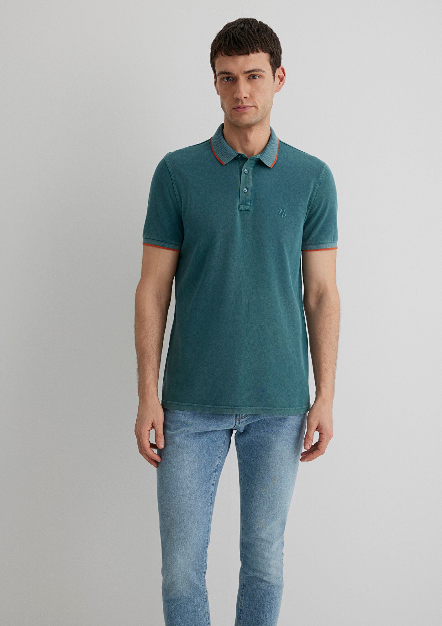 Collar Detailed Green Polo
