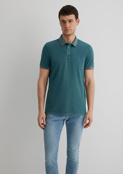 Collar Detailed Green Polo