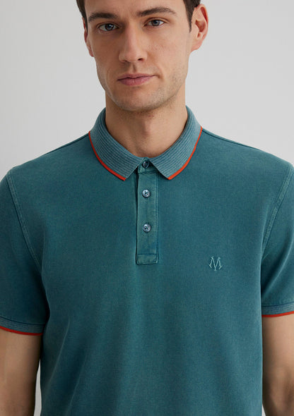Collar Detailed Green Polo
