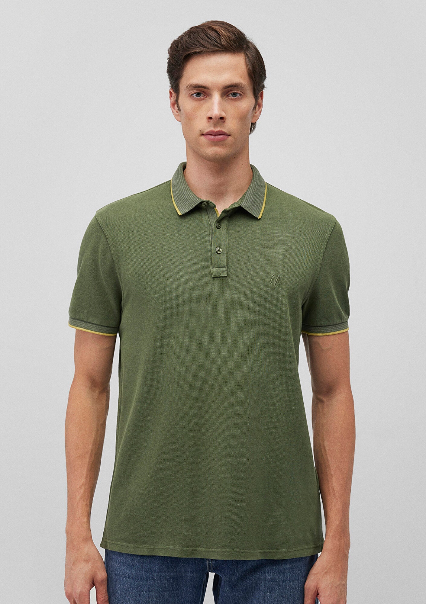 Collar Detailed Green Polo