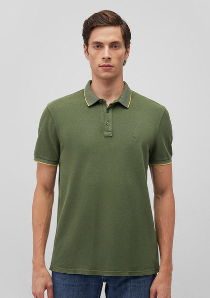 Collar Detailed Green Polo