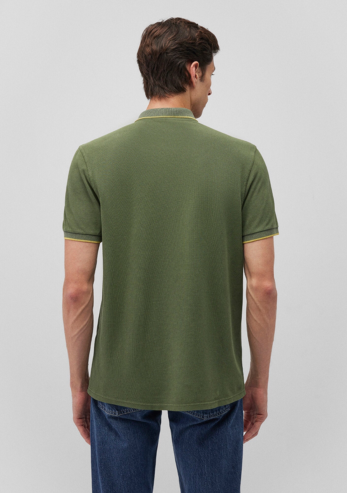 Collar Detailed Green Polo