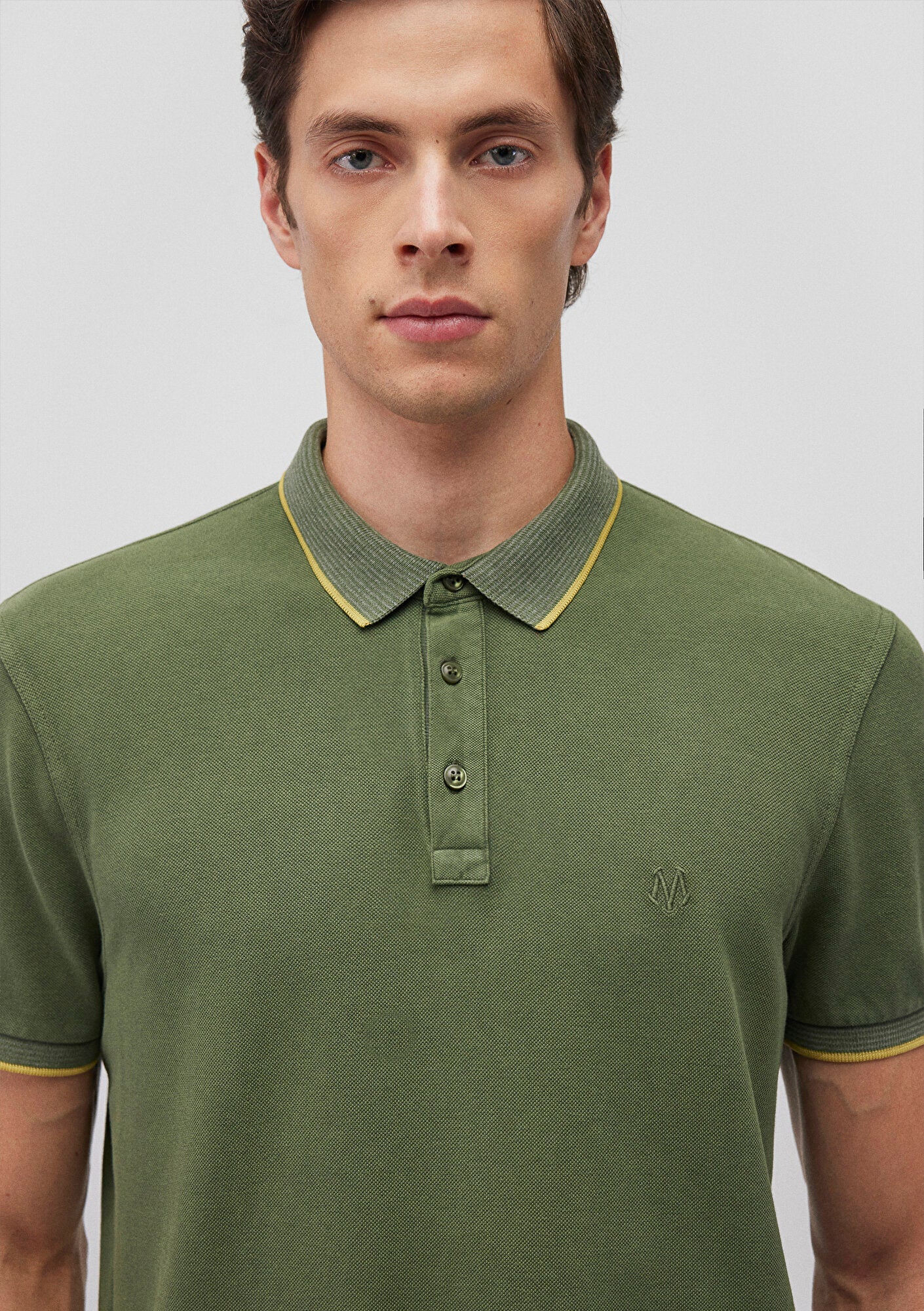 Collar Detailed Green Polo