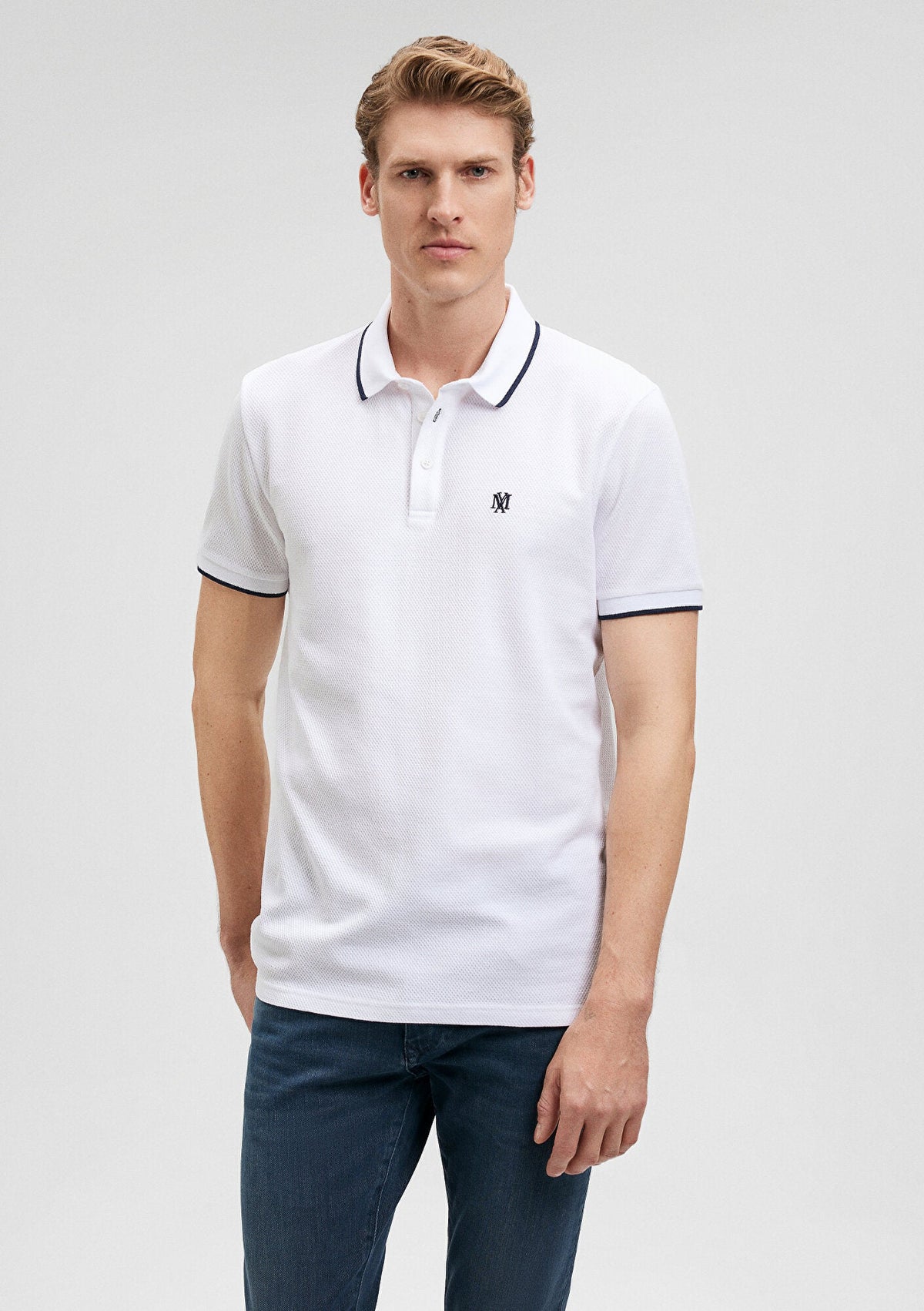 Collar Detailed White Polo