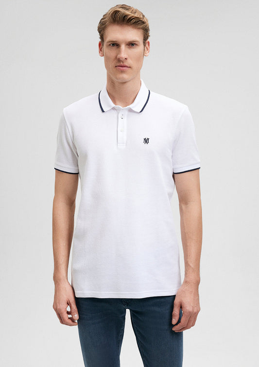 Collar Detailed White Polo