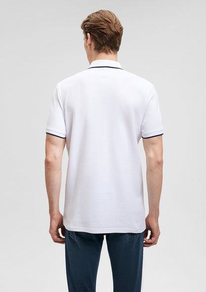 Collar Detailed White Polo