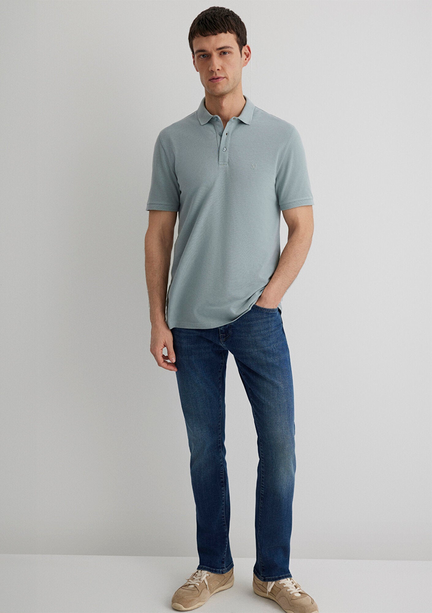 Blue Modal Polo T-Shirt