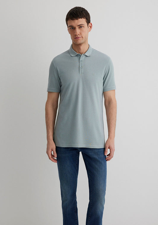 Blue Modal Polo T-Shirt