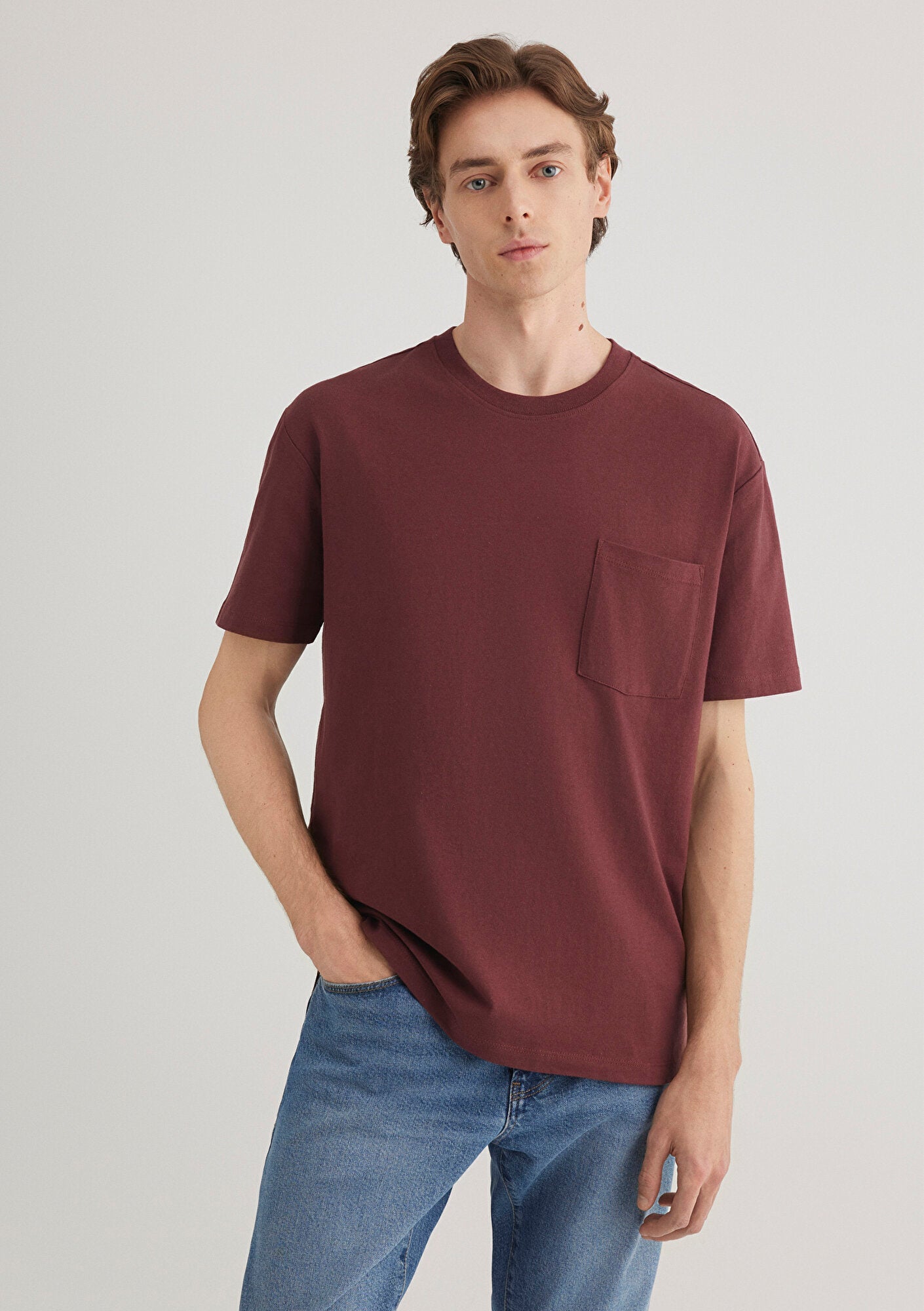 Red T-shirt with Pocket Detail