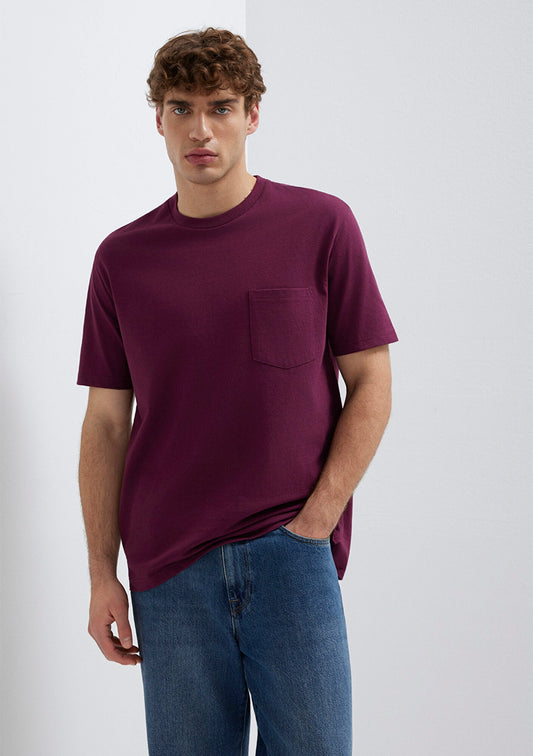 Purple T-shirt with Pocket Detail