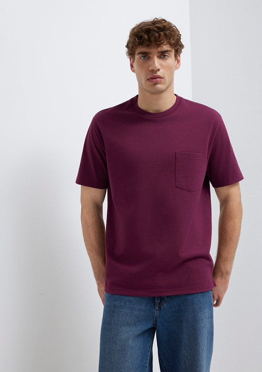 Purple T-shirt with Pocket Detail
