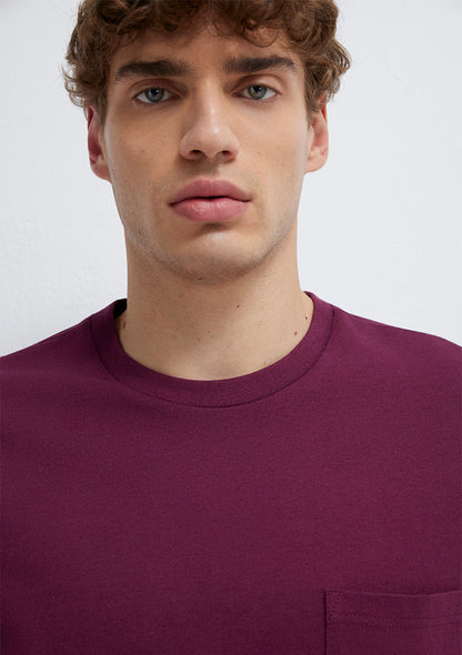 Purple T-shirt with Pocket Detail