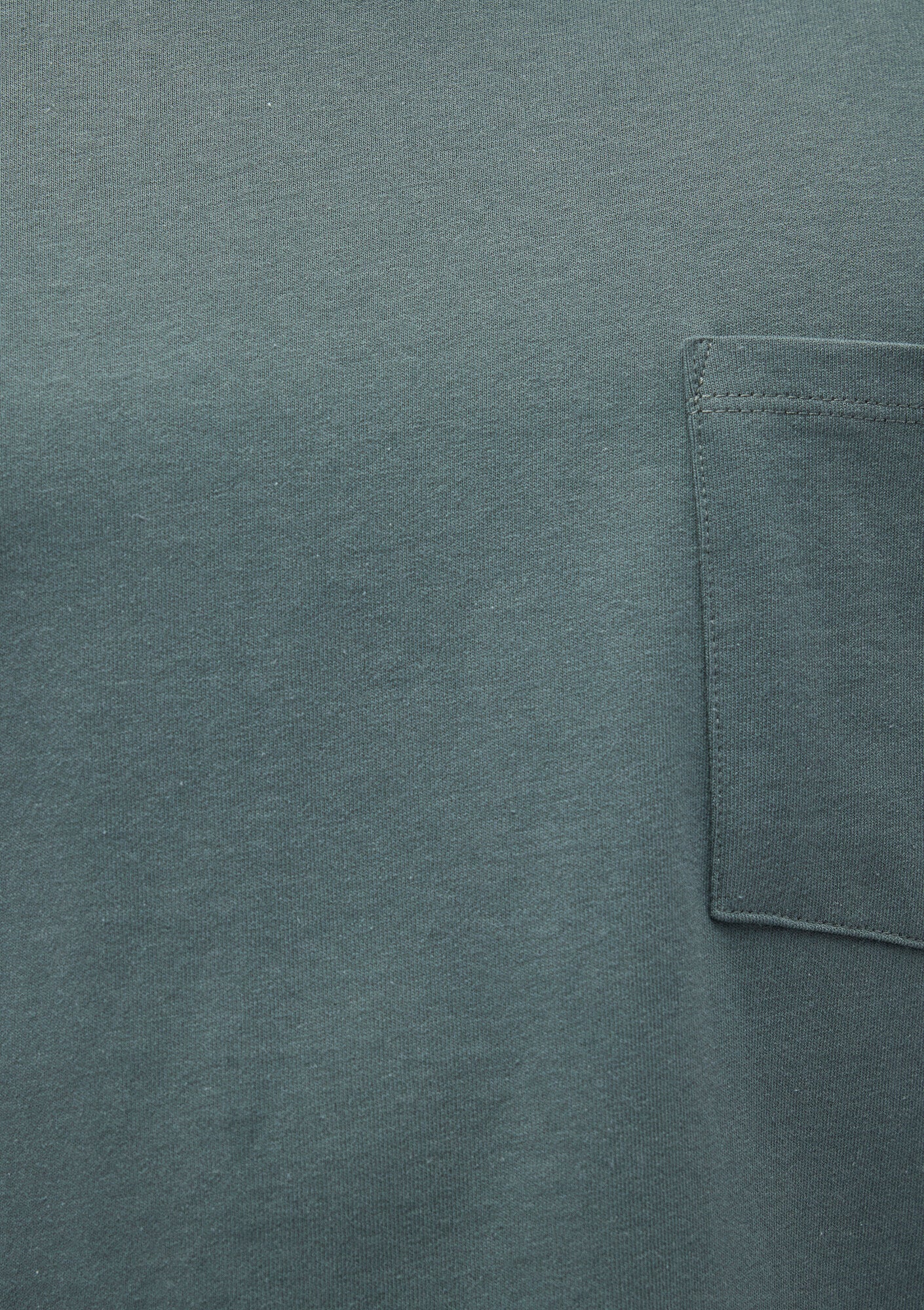 Pocket Detailed Green Basic T-Shirt
