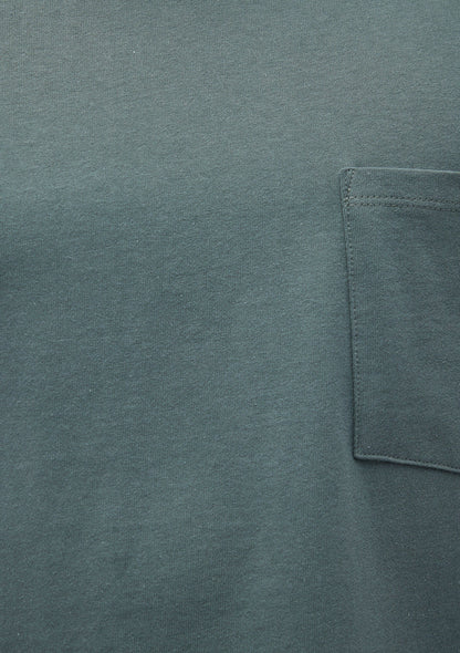 Pocket Detailed Green Basic T-Shirt