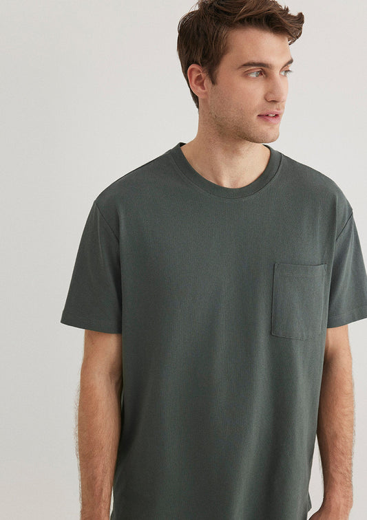 Green T-shirt with Pocket Detail