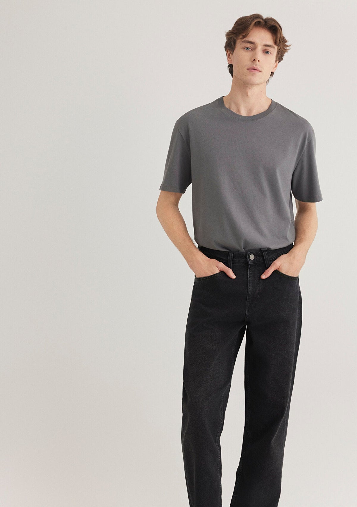 Crew Neck Grey Basic T-Shirt