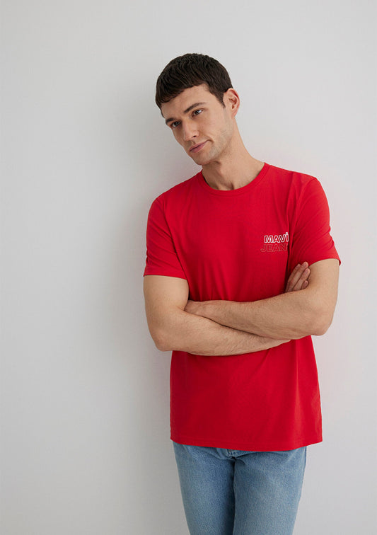 Mavi Jeans Printed Red T-Shirt