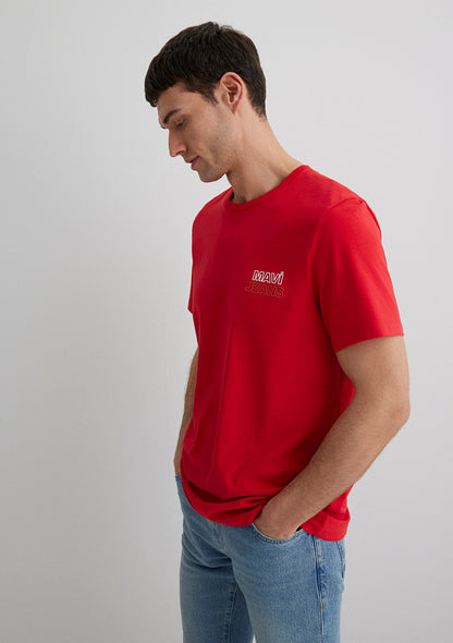 Mavi Jeans Printed Red T-Shirt