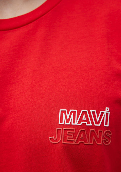 Mavi Jeans Printed Red T-Shirt