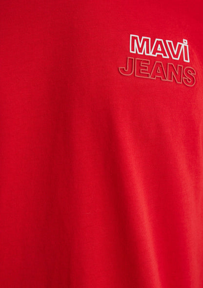 Mavi Jeans Printed Red T-Shirt