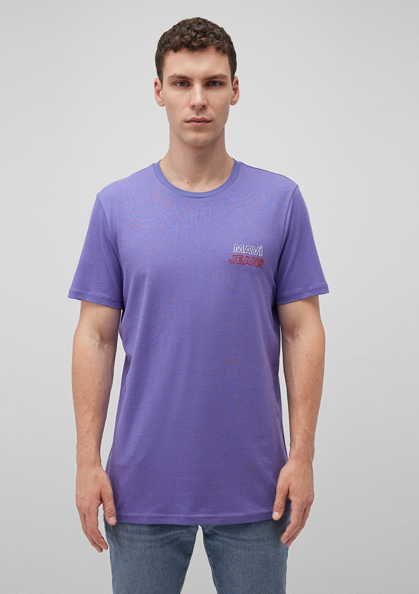 Mavi Jeans Printed Purple T-Shirt