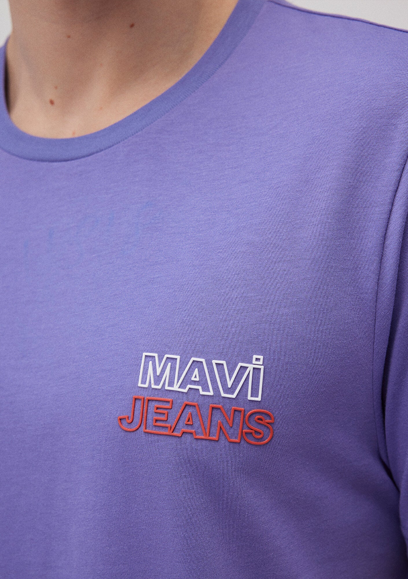 Mavi Jeans Printed Purple T-Shirt