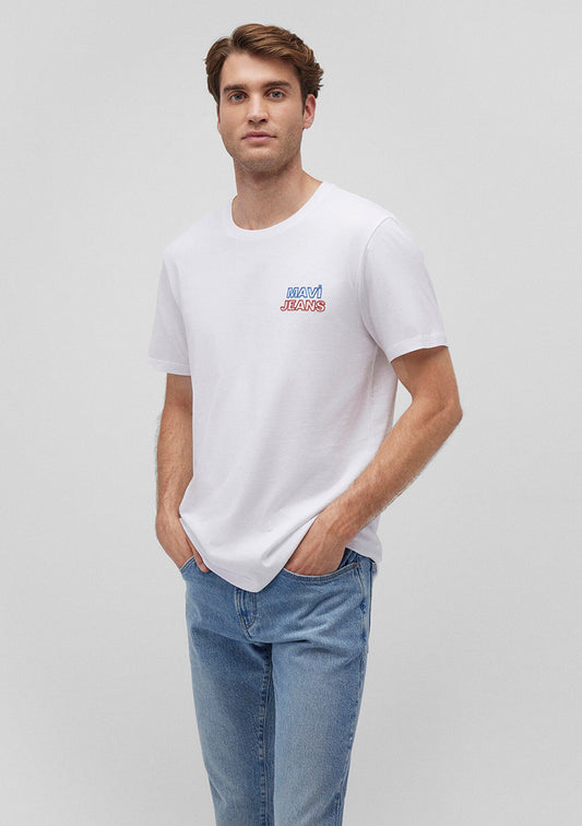 Mavi Jeans Printed White T-Shirt