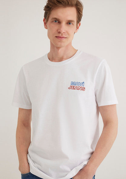 Mavi Jeans Printed White T-Shirt