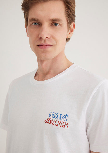 Mavi Jeans Printed White T-Shirt
