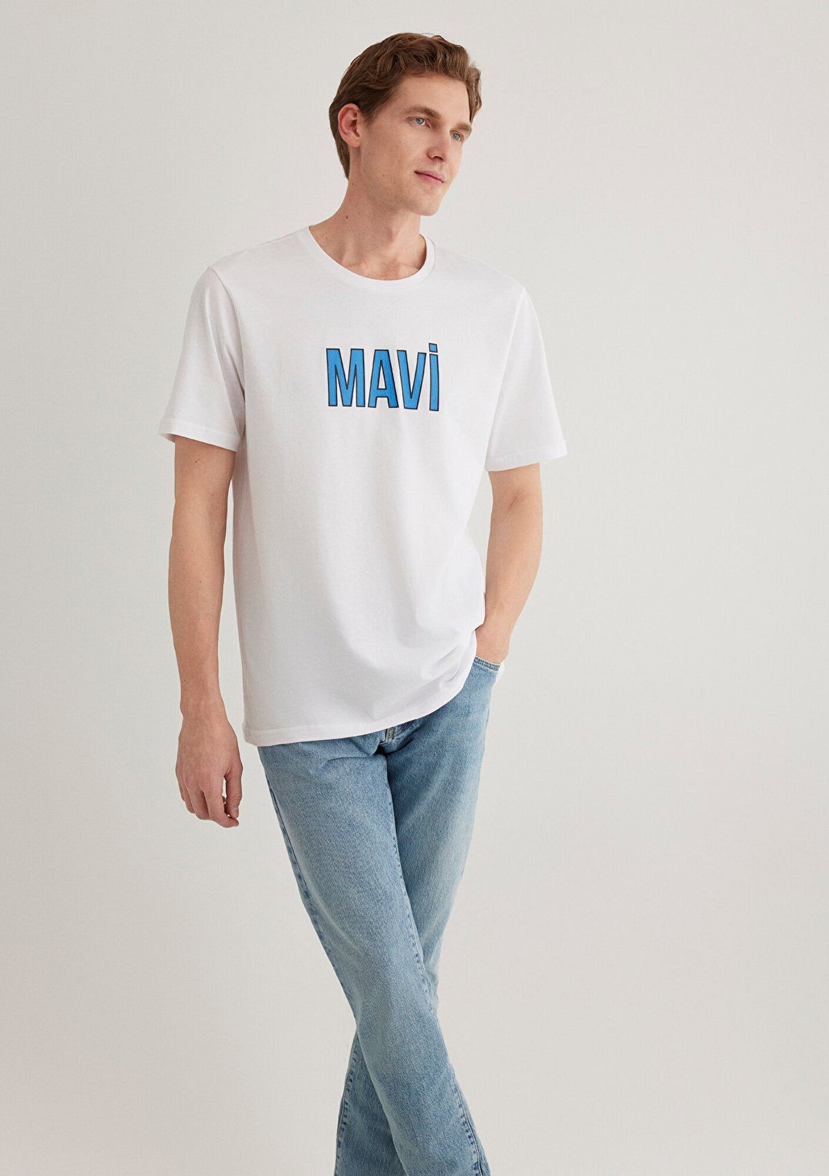 Mavi Logo Printed White Tee