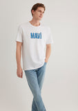 Mavi Logo Printed White Tee