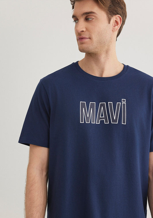 Mavi Logo Printed Navy T-Shirt