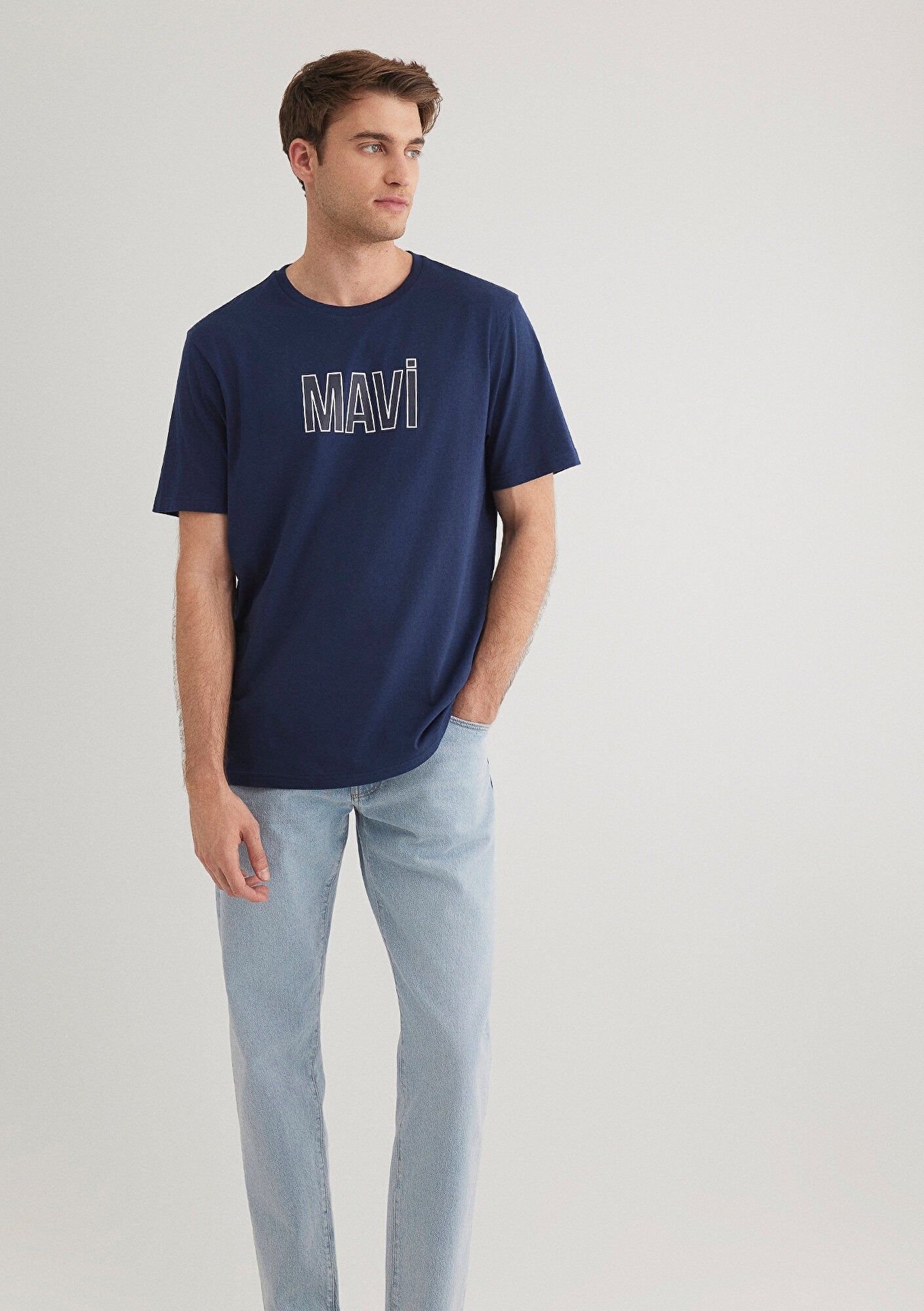Mavi Logo Printed Navy T-Shirt