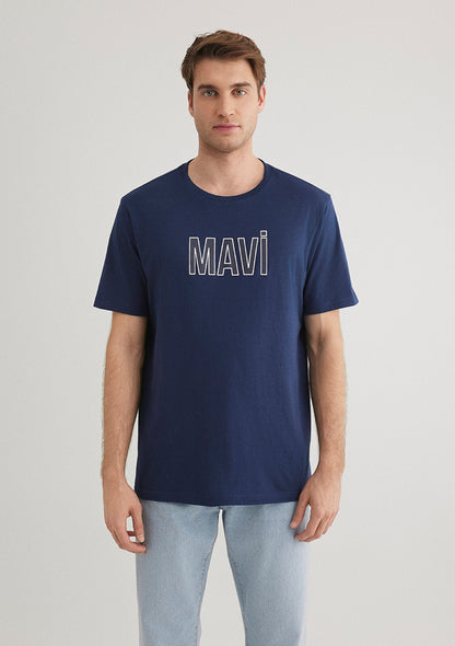 Mavi Logo Printed Navy T-Shirt