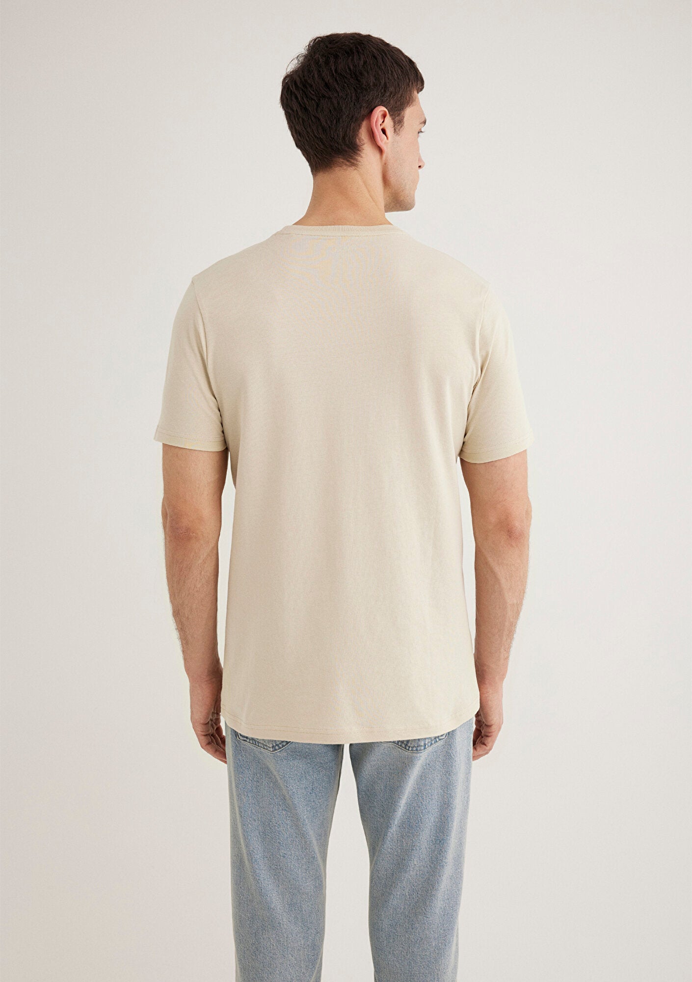 Mavi Logo Printed Beige T-Shirt
