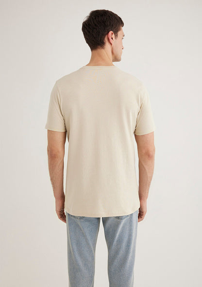 Mavi Logo Printed Beige T-Shirt