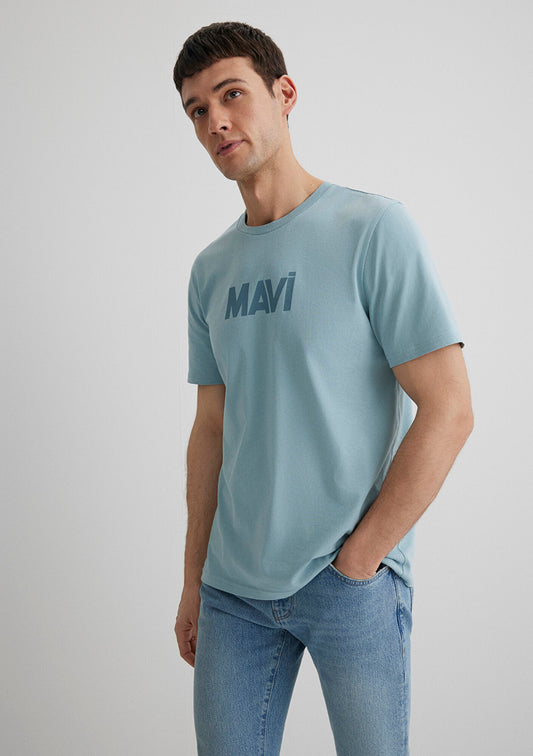 Mavi Logo Printed Blue T-Shirt