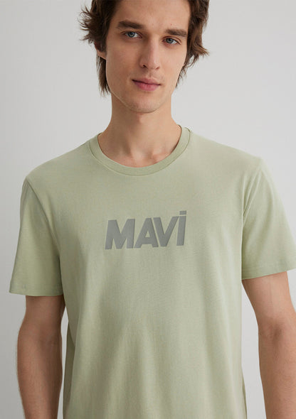 Mavi Logo Printed Green T-Shirt