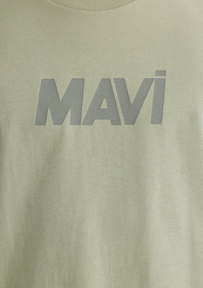 Mavi Logo Printed Green T-Shirt