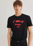 Superman Printed Black T-Shirt