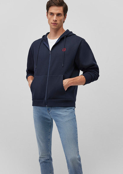 Zip Up Navy Sweatshirt