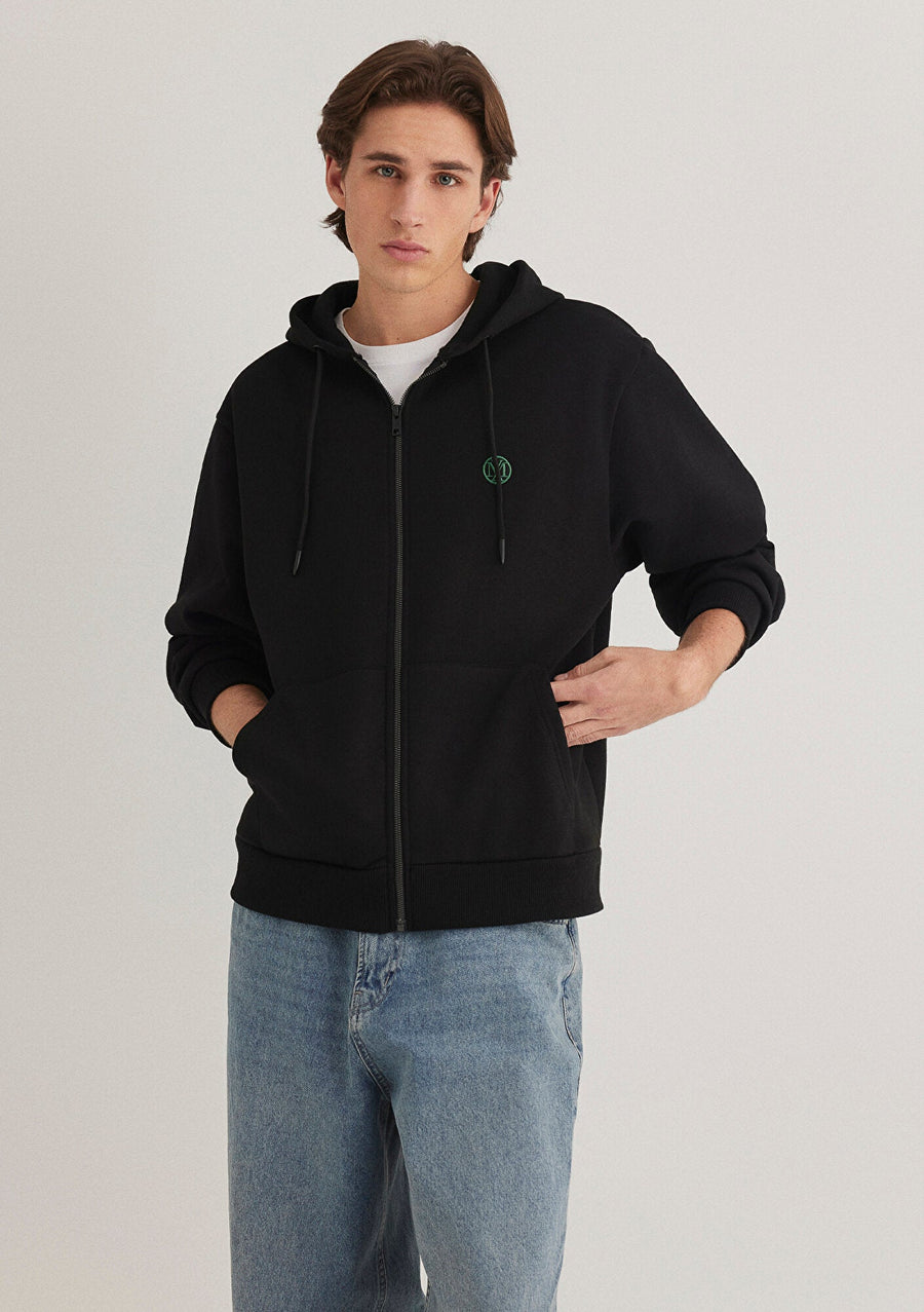 Zip Black Sweatshirt