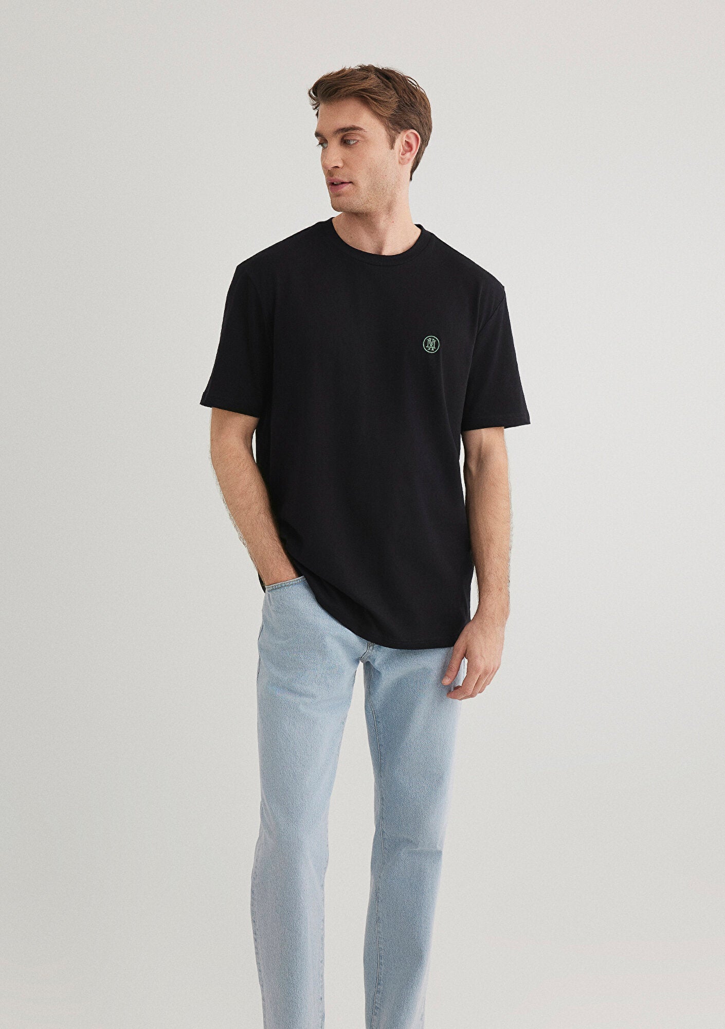 Mavi Logo Printed Black T-Shirt
