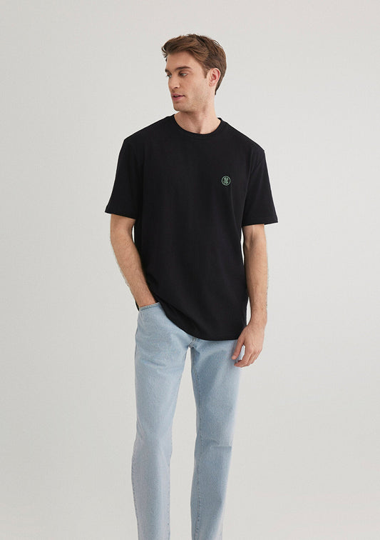 Mavi Logo Printed Black T-Shirt