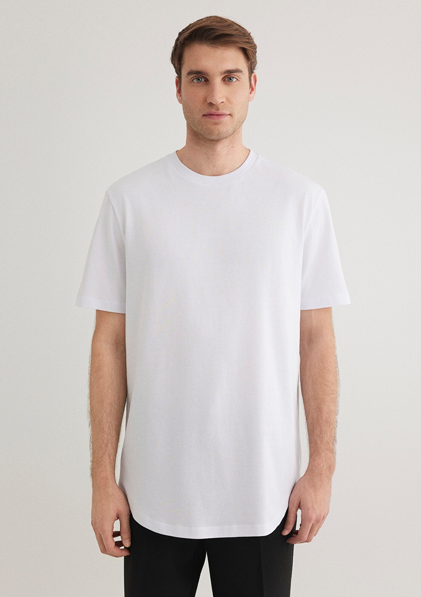 Crew Neck White Basic T-Shirt