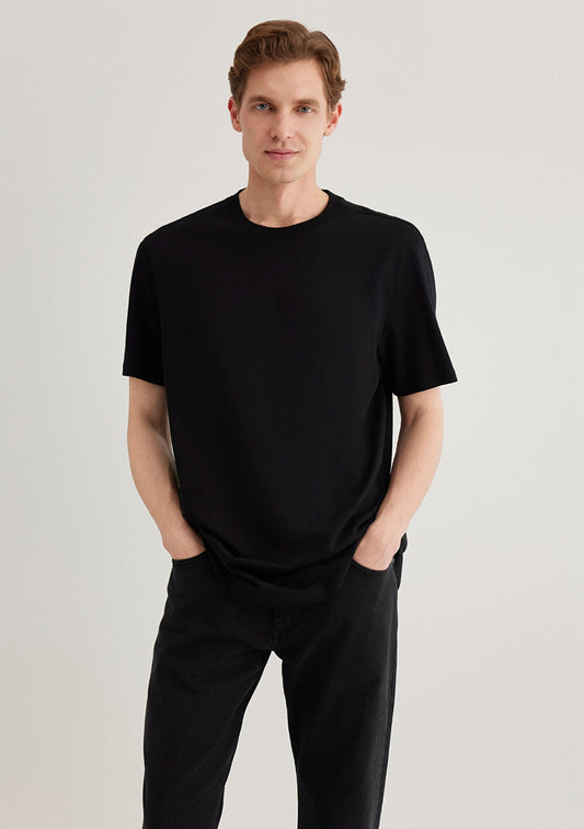 Crew Neck Black Basic T-Shirt