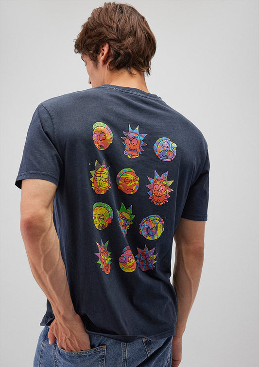 Rick and Morty Printed Grey T-Shirt