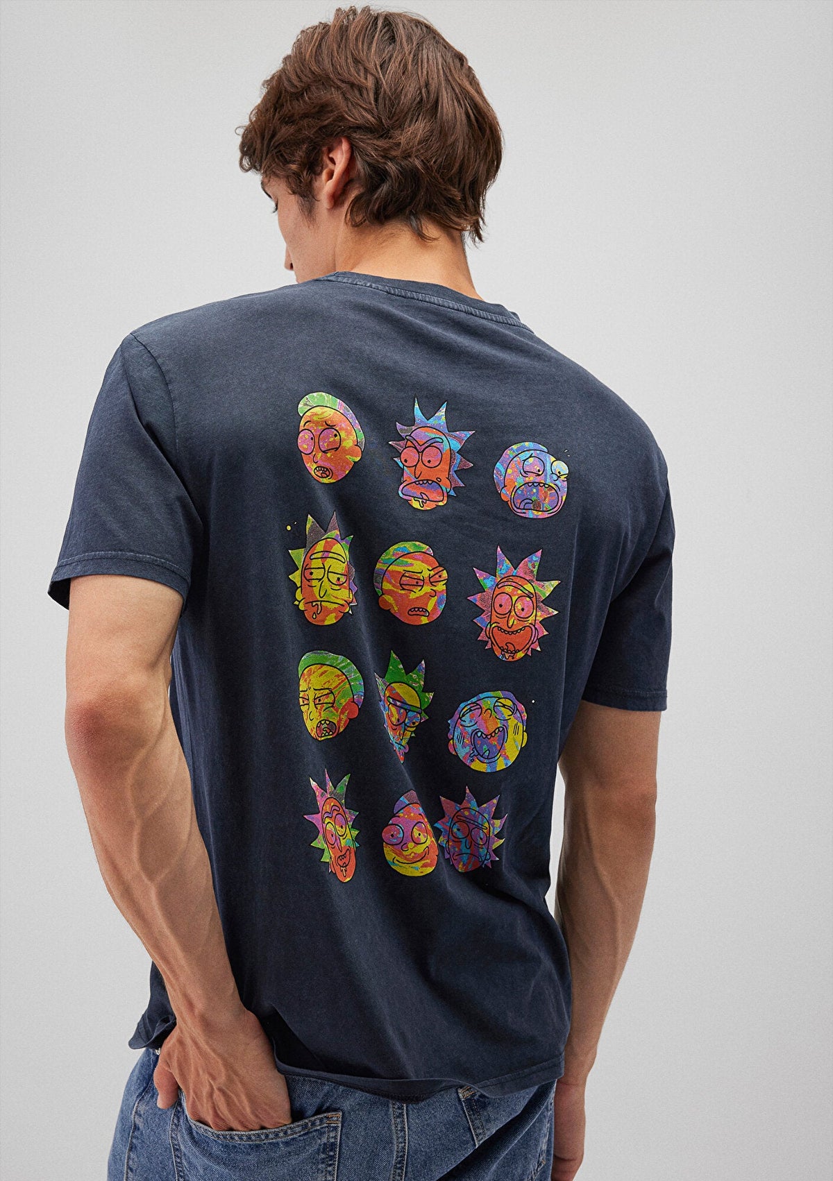 Rick and Morty Printed Grey T-Shirt