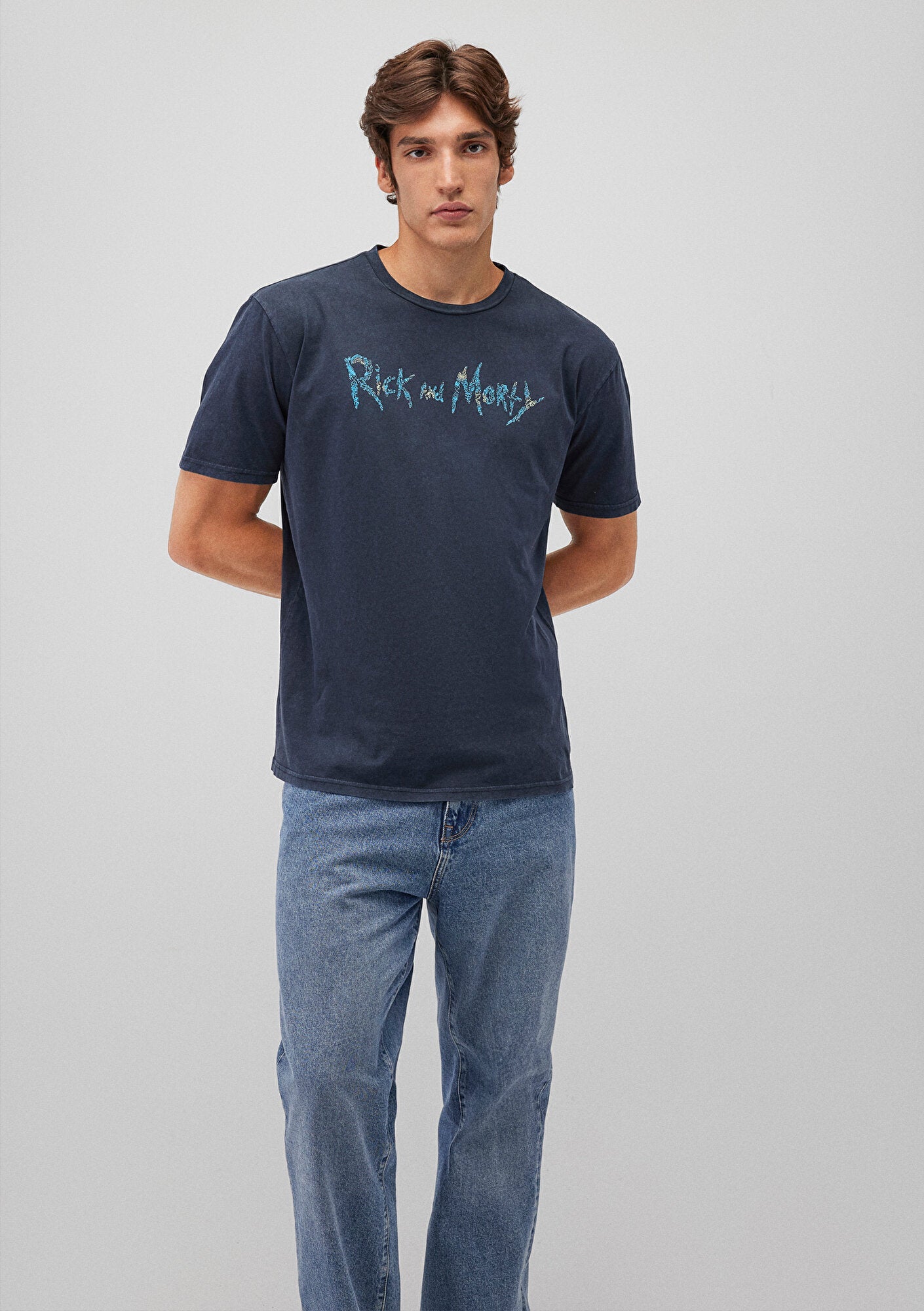 Rick and Morty Printed Grey T-Shirt
